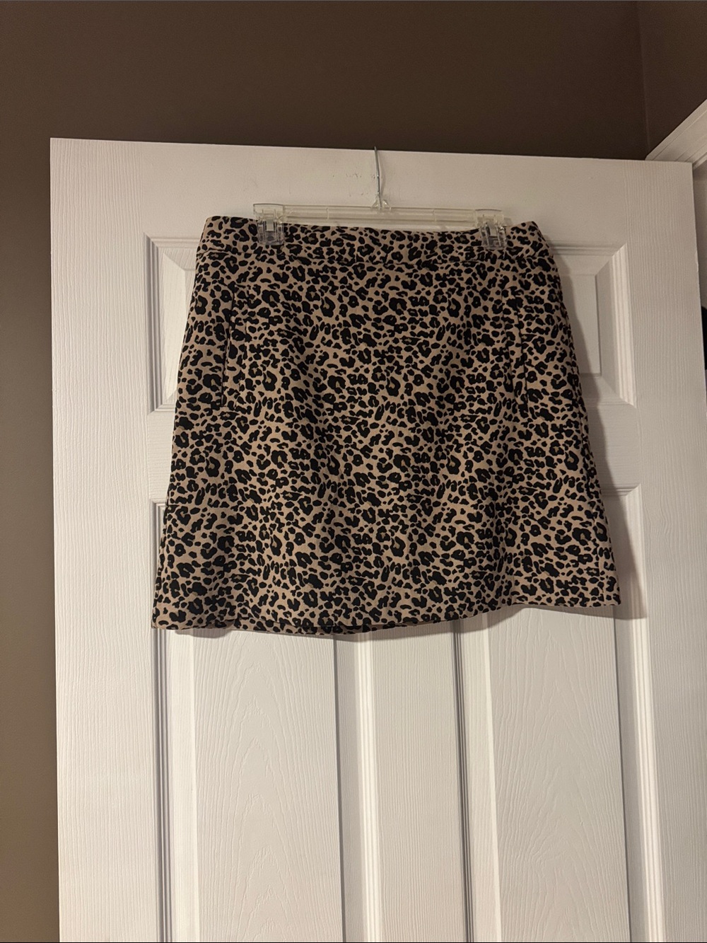 LOFT Leopard Print Mini Skirt in Beige and Black